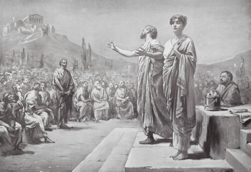 Perikles bittet für Aspasia von Margaret (after) Dovaston