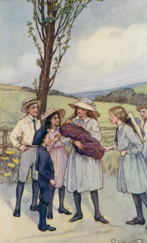 Szene aus Der Langsame Wagen, von Edward Verrall Lucas von Mary V. Wheelhouse