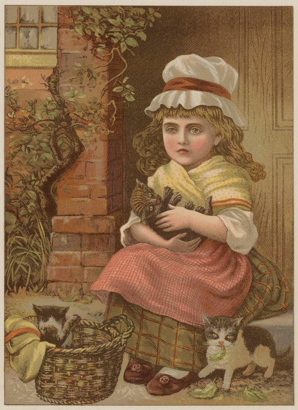 Mädchen mit Kätzchen von Mary Ellen Edwards