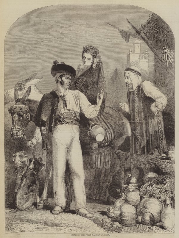 Szene auf dem Obstmarkt in Algier von Matthew Somerville Morgan