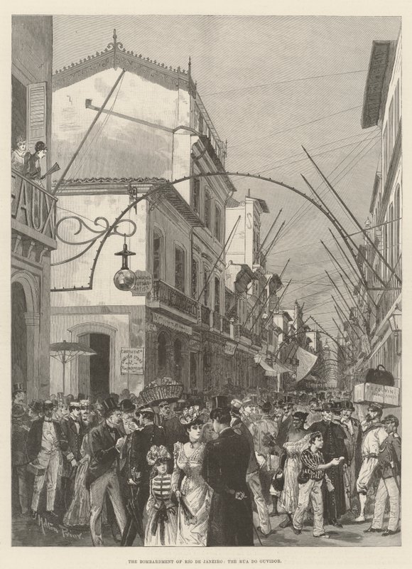 Die Bombardierung von Rio de Janeiro, die Rua do Ouvidor von Melton Prior