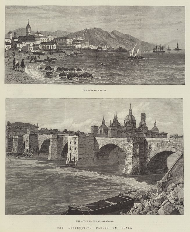 Die zerstörerischen Überschwemmungen in Spanien von Melton Prior