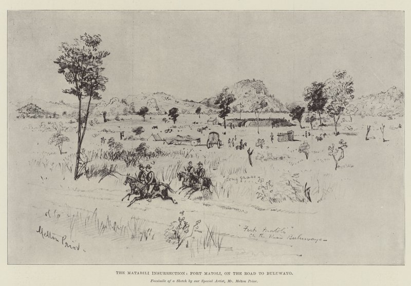 Der Matabili-Aufstand, Fort Matoli, auf dem Weg nach Buluwayo von Melton Prior