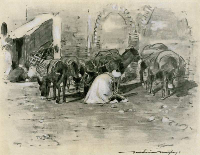 Straßenszene in Tanger von Mortimer Ludington Menpes