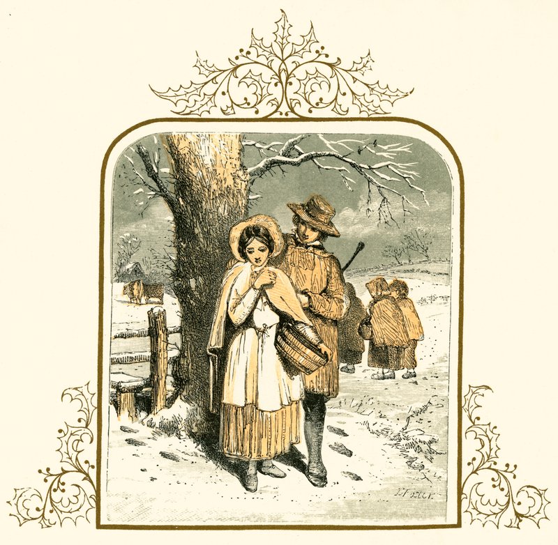 Liebe im Schnee von Myles Birket Foster