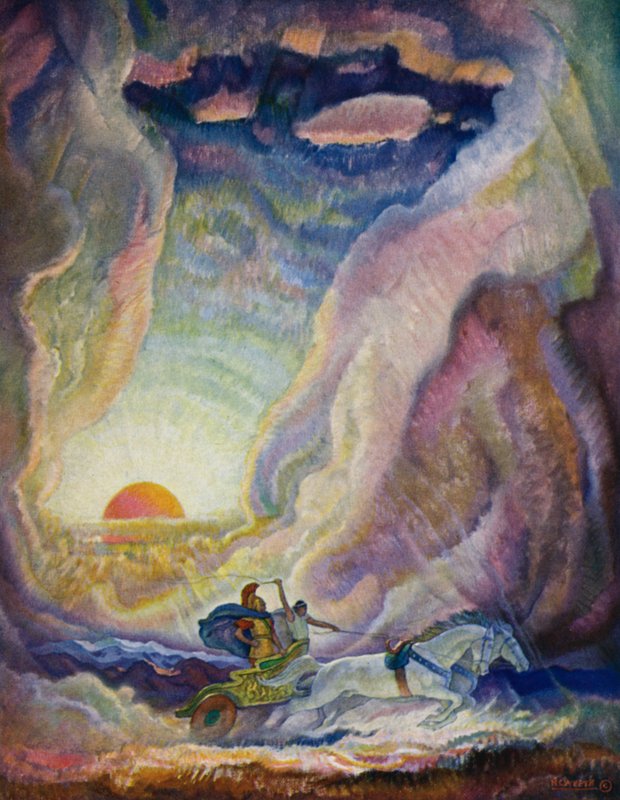 Odyssee: Telemachus im Wagen von Nestor von Newell Convers Wyeth