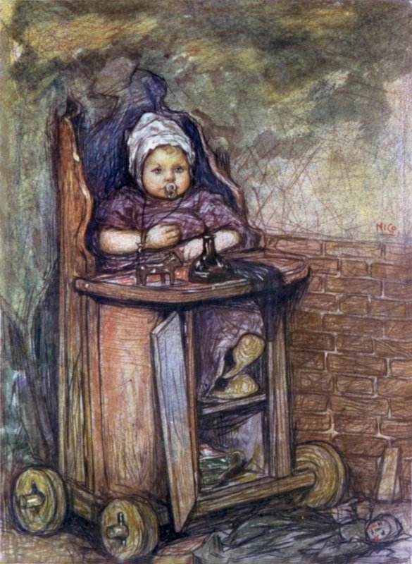 Baby im Stuhl von Nico Jungman