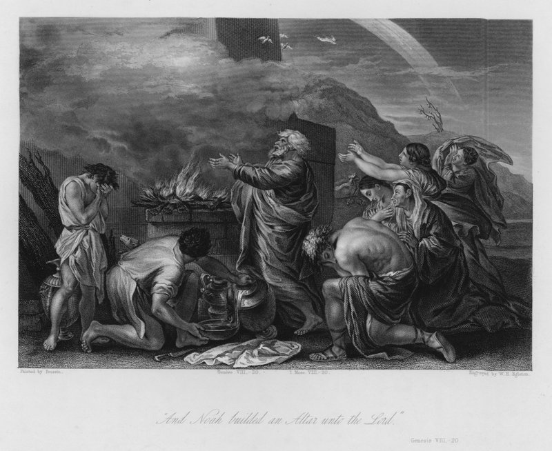 Noahs Opfer, Genesis VIII, 20 von Nicolas (after) Poussin