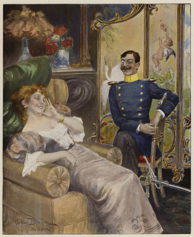 Ein ernster Mann (Farblitho) von Oscar Bluhm