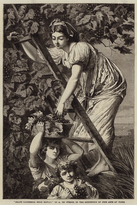 Traubenernte in der Nähe von Neapel von Paul Alfred de Curzon
