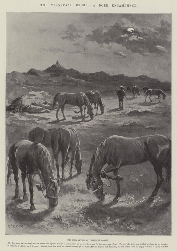 Die Transvaal-Krise, ein Burenlager von Paul Frenzeny