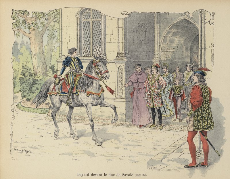 Der junge Chevalier de Bayard trifft den Herzog von Savoyen von Paul de Semant