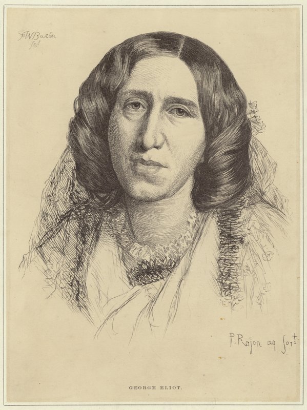 Porträt von George Eliot von Paul Adolphe Rajon