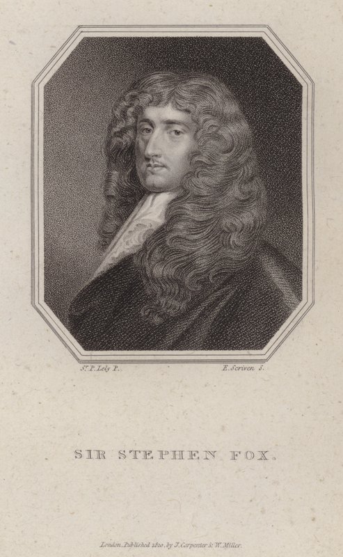 Sir Stephen Fox, englischer Politiker (Gravur) von Peter (after) Lely