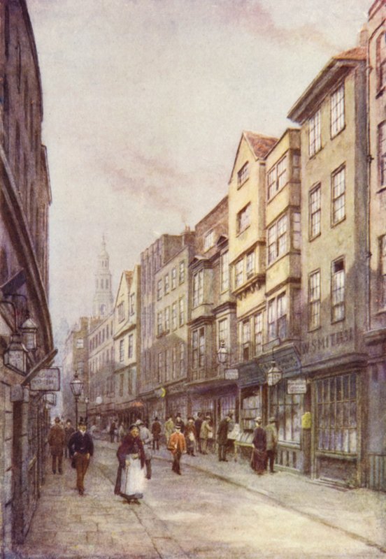 Holywell Street, Strand, Blick nach Osten, 1900 von Philip Norman