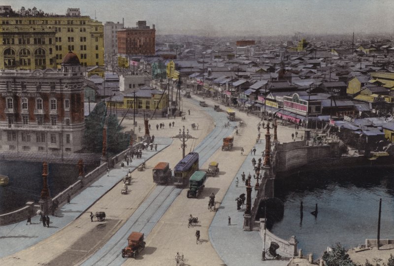 Japan, ca. 1912: Nihonbashi-Straße, Tokio (Foto) von Photographer Japanese