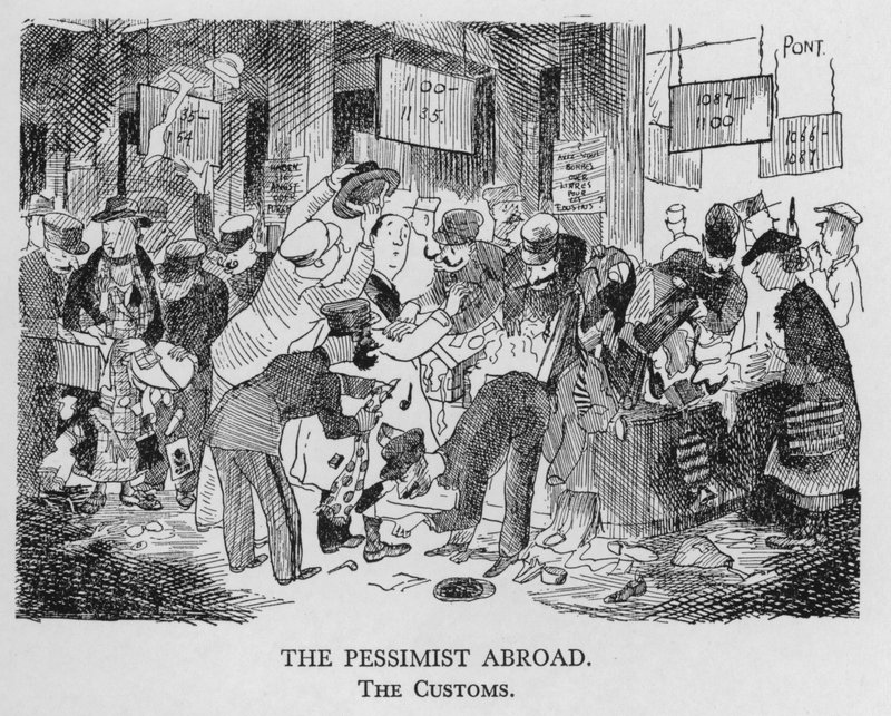 Der Pessimist im Ausland; der Zoll (Lithografie) von Pont