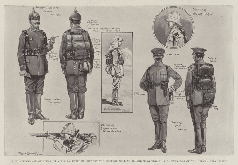 Der Austausch von Ideen über Militäruniformen zwischen Kaiser Wilhelm II. und König Edward VII., Beispiele des deutschen Dienstkits von Ralph Cleaver