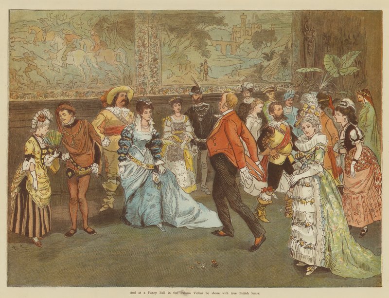 Mr. Oakballs Winter in Florenz (Chromolitho) von Randolph Caldecott