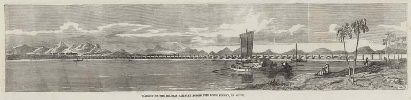 Viadukt der Madras Railway über den Fluss Poiney in Arcot von Richard Principal Leitch