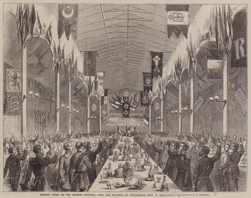 Bankett für die Krim-Offiziere, Marine und Militär, in Portsmouth, 17. September 1856 von Richard Ubsdell