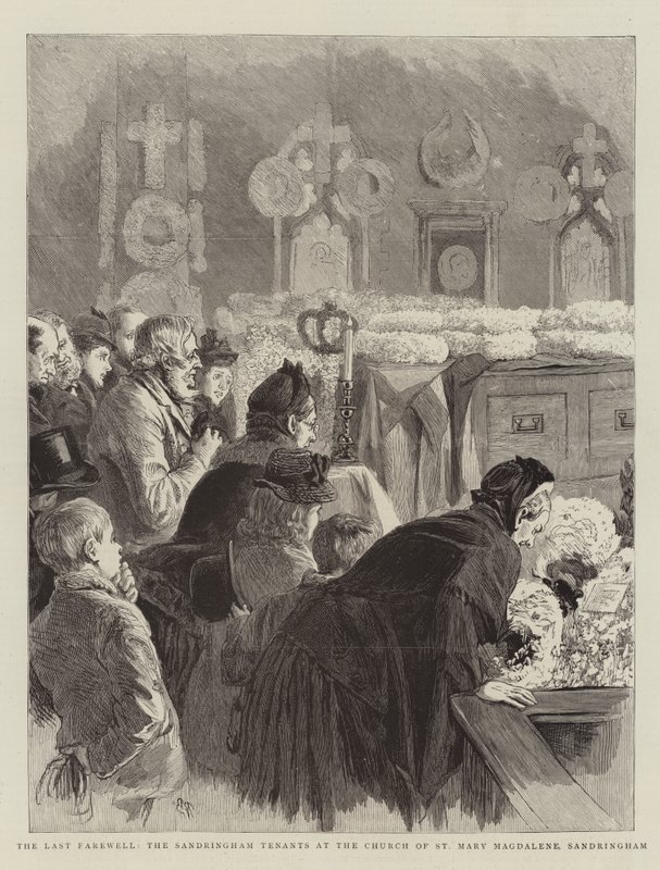 Der letzte Abschied, die Pächter von Sandringham in der Kirche St. Mary Magdalene, Sandringham von Robert Barnes