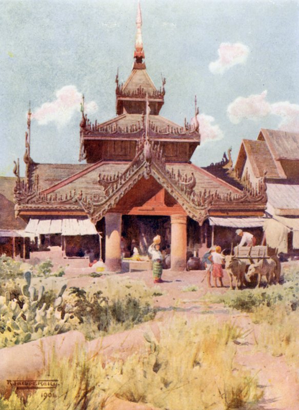 Eingang zum Basar am Shwe Dagon von Robert George Talbot Kelly