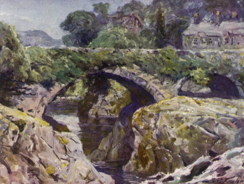 Die alte Brücke, Bettws-y-Coed von Robert (after) Fowler