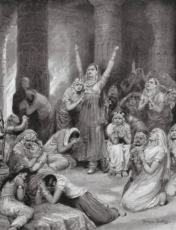 Die Rajput-Zeremonie von Jauhar (Holocaust) von Robert Ambrose Dudley