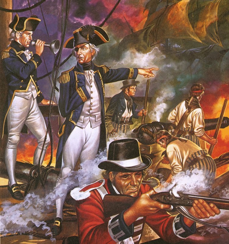 Nelson in der Schlacht von Trafalgar von Ron Embleton