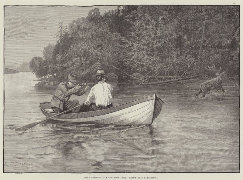 Hirschjagd auf einem See in New York von Rufus Fairchild Zogbaum