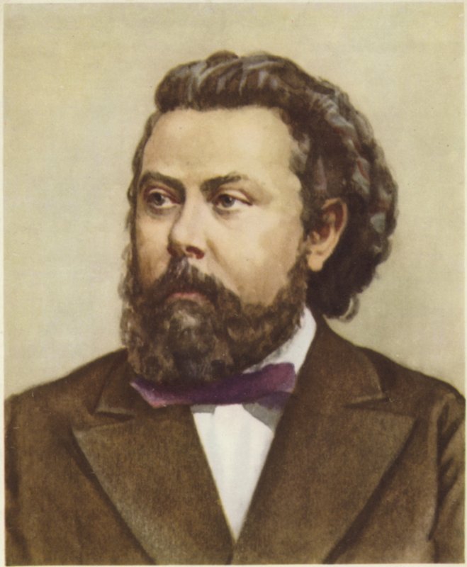 Porträt von Modest Mussorgsky von Russian School