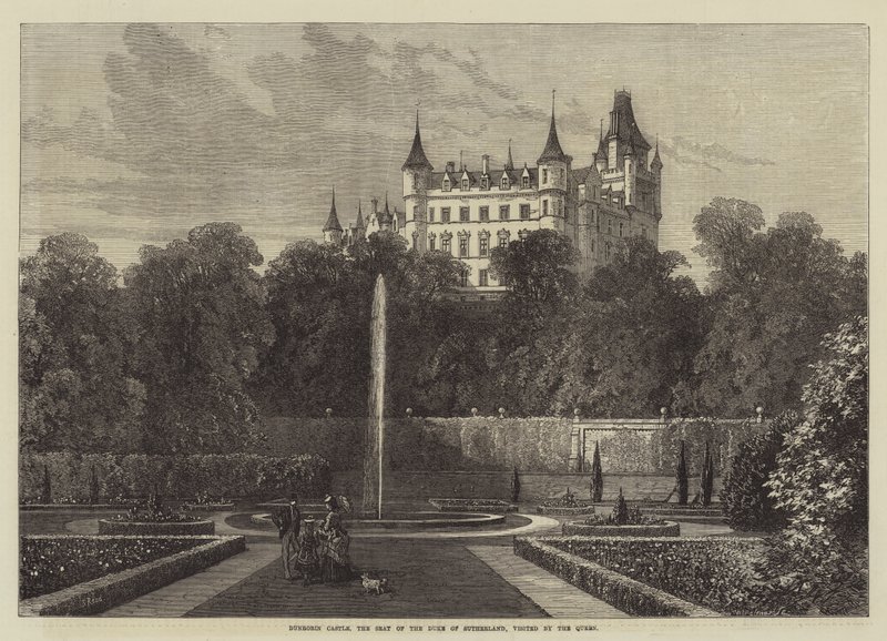 Dunrobin Castle, der Sitz des Herzogs von Sutherland, besucht von der Königin von Samuel Read