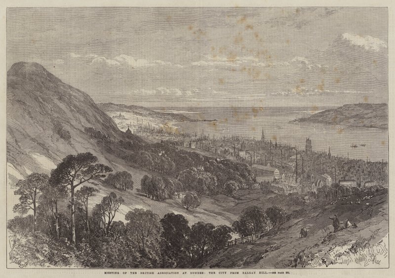 Treffen der British Association in Dundee, die Stadt vom Balgay Hill von Samuel Read