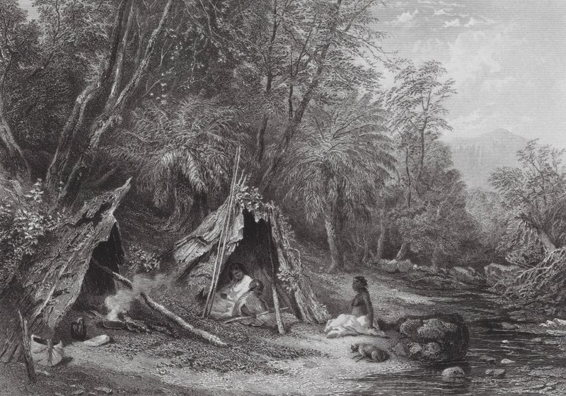 Australien: Einheimisches Lager von Samuel (after) Prout