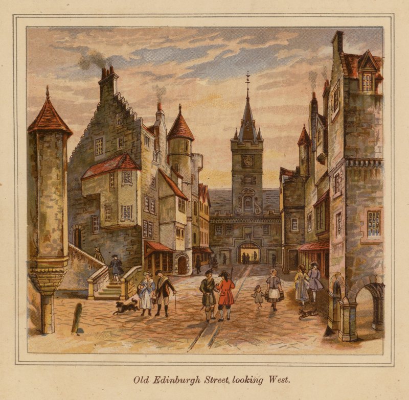 Alte Edinburgh Straße nach Westen blickend von Scottish School