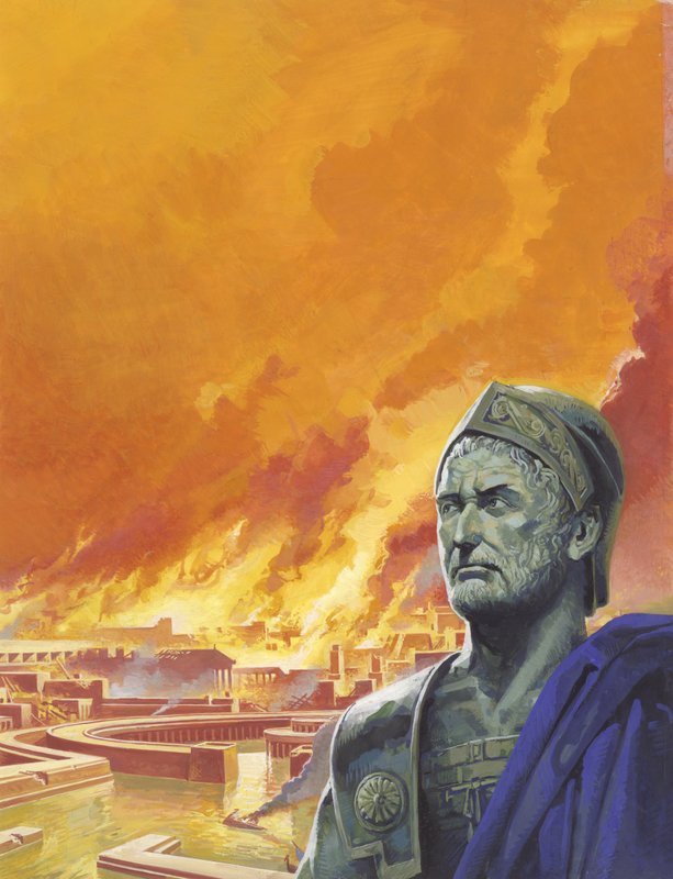 Hannibal mit Karthago in Flammen von Severino Baraldi