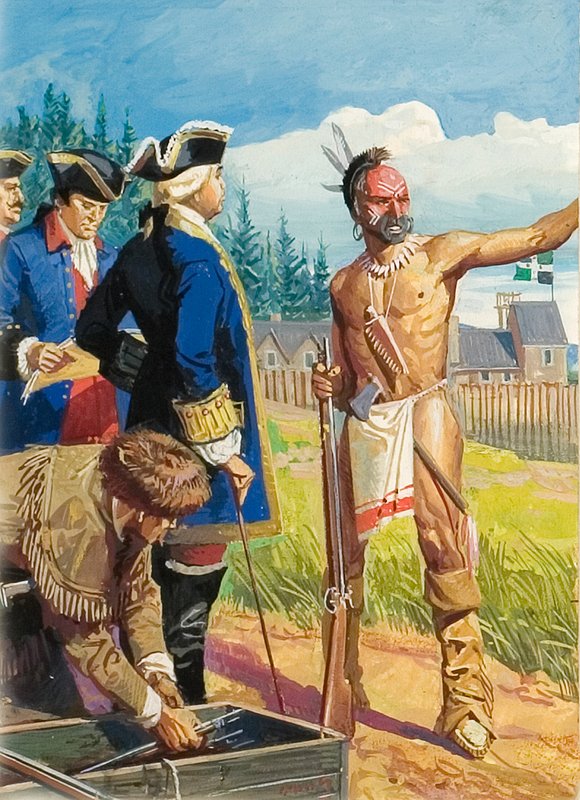 Louis Montcalm in Gesprächen mit amerikanischen Ureinwohnern von Severino Baraldi