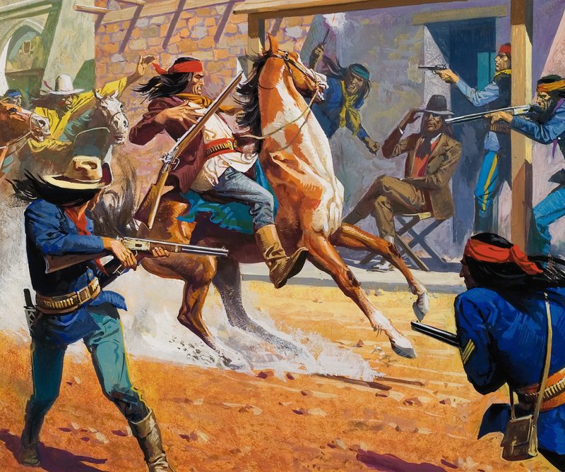 Unidentifizierte Szene mit Indianern von Severino Baraldi