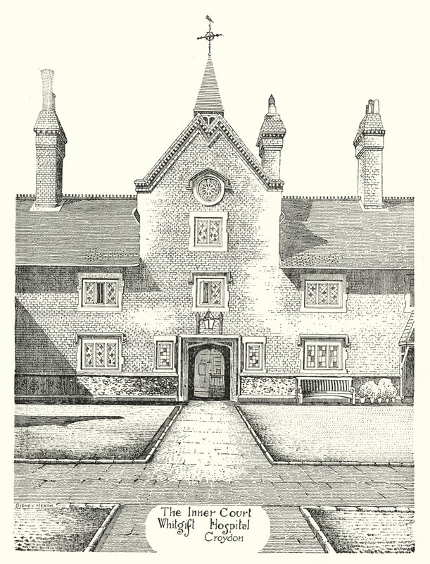 Der Innenhof, Whitgift Hospital, Croydon von Sidney Heath
