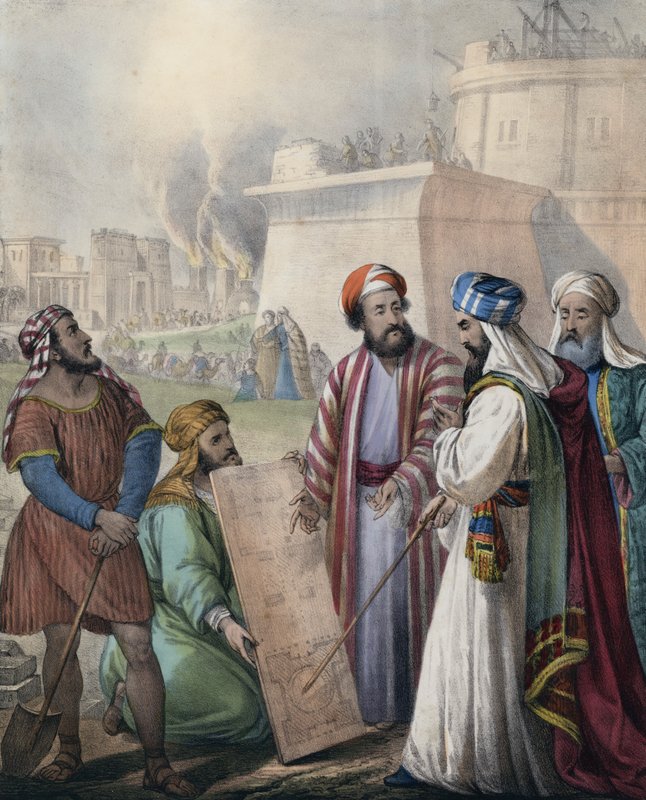 Der Bau der Stadt und des Turms von Babel von Siegfried Detler Bendixen