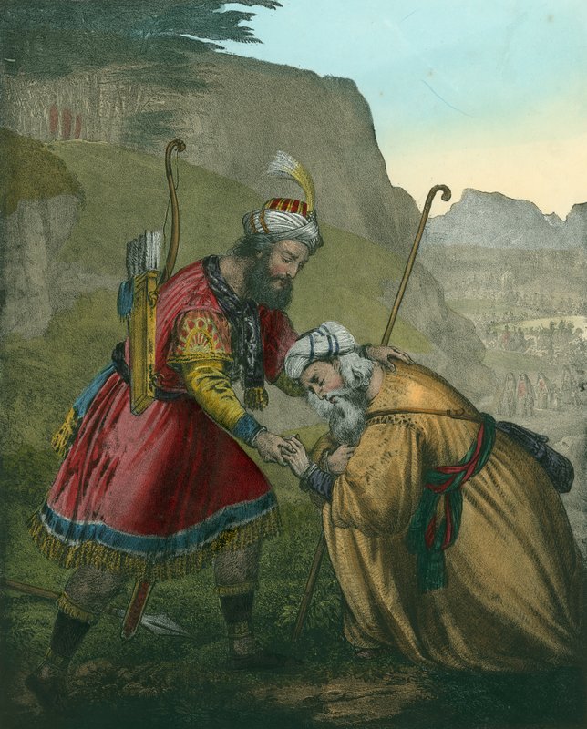 Jakobs Versöhnung mit seinem Bruder Esau von Siegfried Detler Bendixen