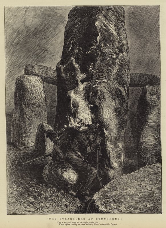 Die Nachzügler bei Stonehenge von Sydney Prior Hall