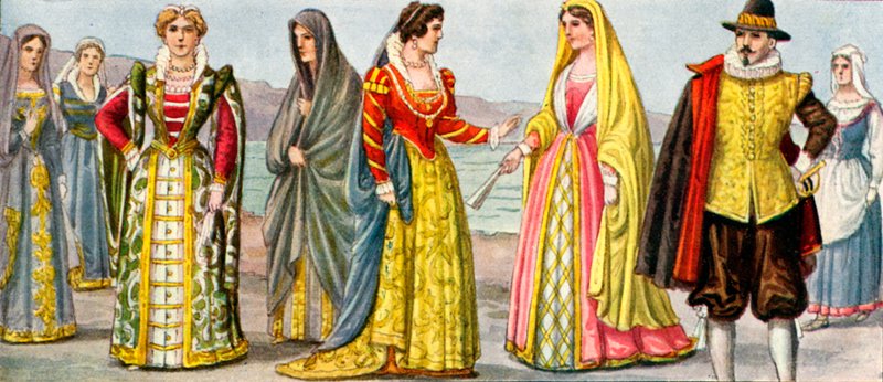 Italienische Kleidung des 17. Jahrhunderts von Tancredi Scarpelli