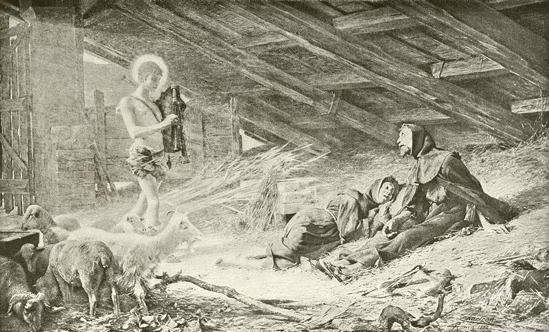 Die Vision des Hl. Franziskus (Gravur) von Theobald Chartran