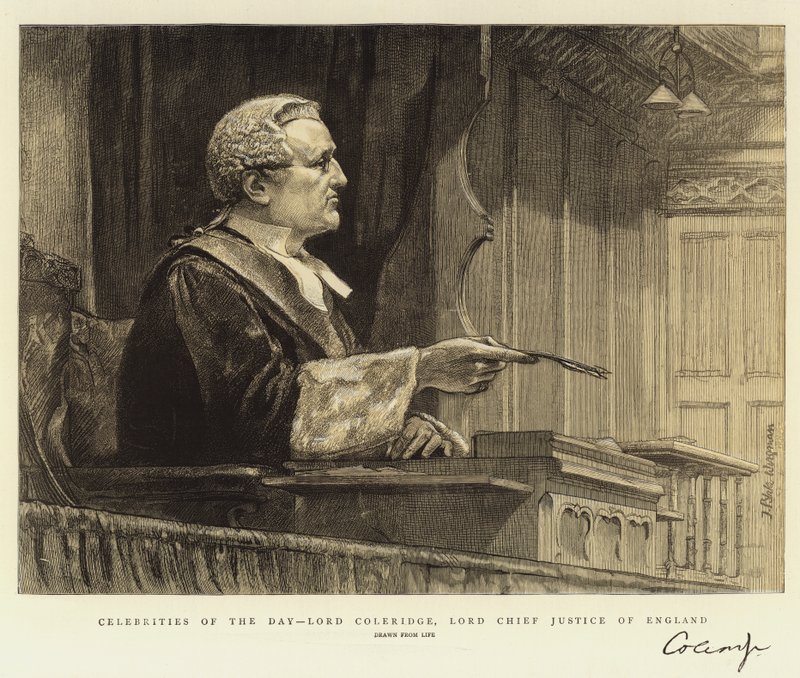 Berühmtheiten des Tages, Lord Coleridge, Lord Chief Justice of England von Theodore Blake Wirgman