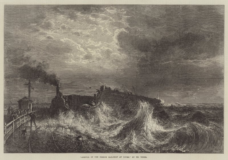 Ankunft des französischen Postschiffs in Dover von Theodore Weber