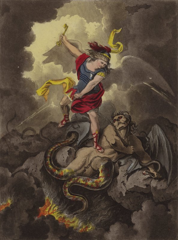Satan in Ketten von Theodore (after) Lane