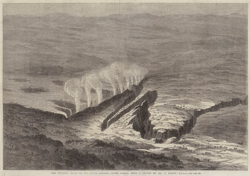 Die Victoriafälle des Sambesi-Flusses, Südafrika von Thomas Baines
