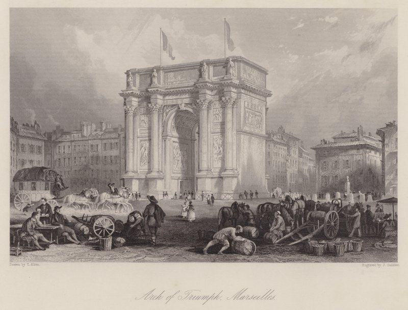 Triumphbogen, Marseille (Stich) von Thomas (after) Allom